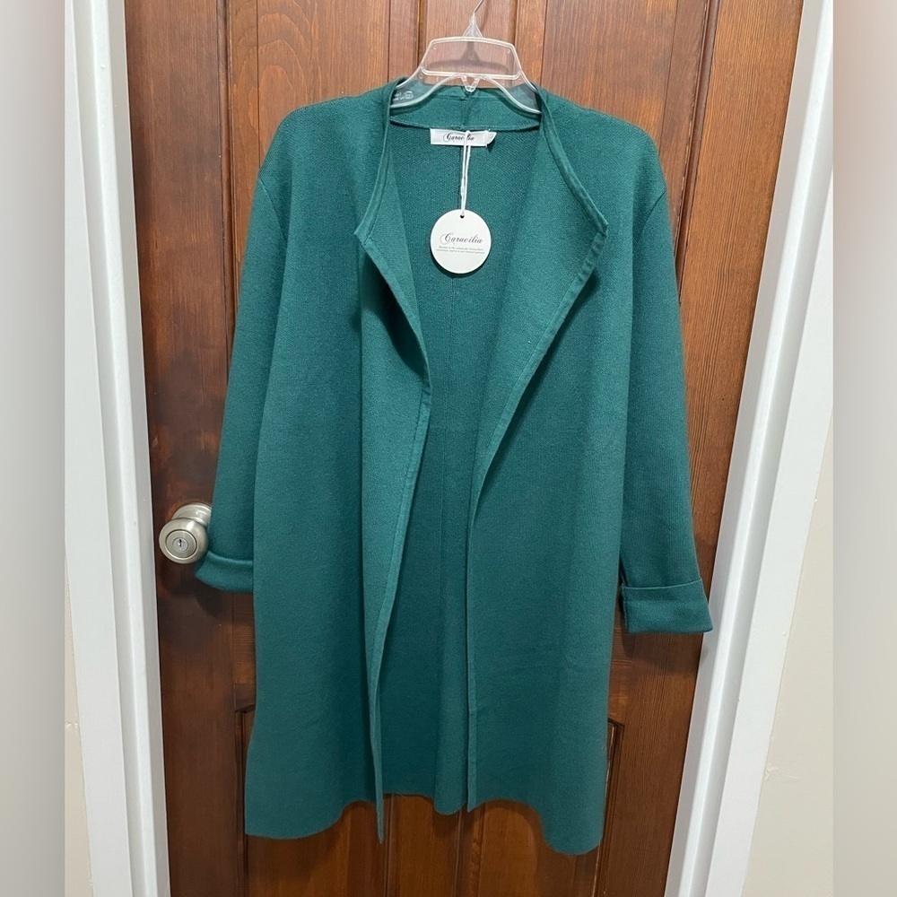 Caracilia women’s large Cardigan sweater, open front, long sleeve Lapel  jacket